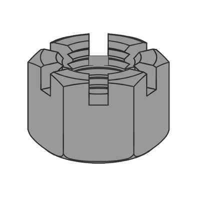 1 1/2-6 Slotted Heavy Hex Nut Plain-Bolt Demon