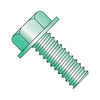 8-32 x 1/4 Unslotted Indented Hex Washer Head Machine Screw Fully Threaded Zinc and Green-Bolt Demon