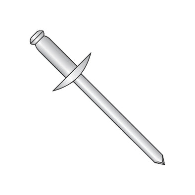 1/8 x .25-.31 Large Flange Stainless Steel Rivet with Stainless Steel Mandrel-Bolt Demon