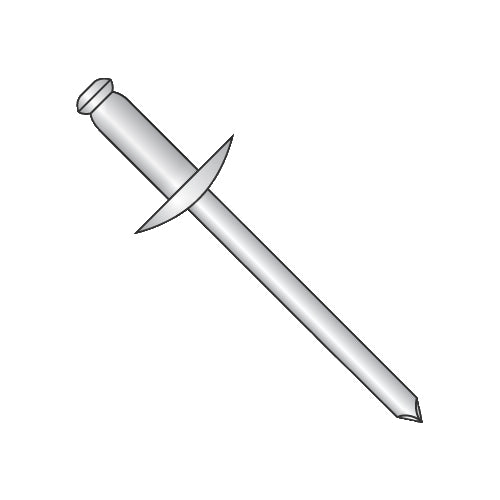 1/8 x .25-.31 Large Flange Stainless Steel Rivet with Stainless Steel Mandrel-Bolt Demon