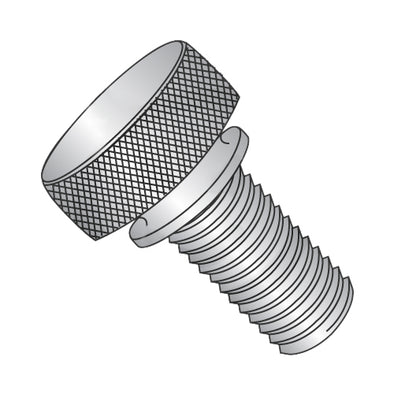 4-40 x 1/2 Knurled Thumb Screw with Washer Face Full Thread 18-8 Stainless Steel-Bolt Demon