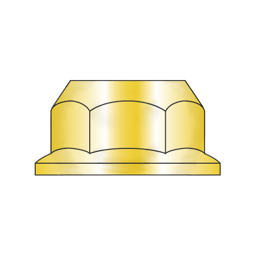 M12-1.75 DIN6923 Metric Class 10 Hex Flange Nut Non Serrated Zinc Yellow-Bolt Demon