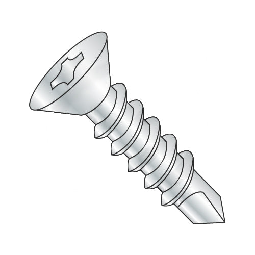 5/16-12 x 1 Phillips Flat Self Drilling Screw Full Thread Zinc & Bake-Bolt Demon