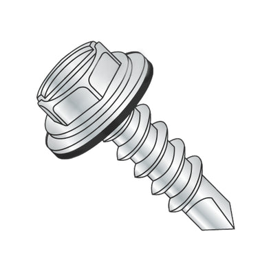 10-16 x 3/4 Slot Ind Hexwasher w/Bonded Neo EPDM Washer Self Dril Full Thread ZincBake-Bolt Demon