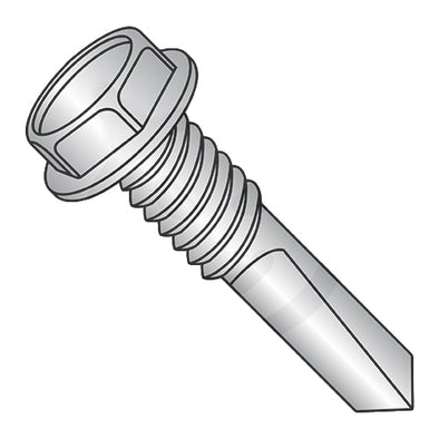 12-24 x 1 1/2 Unslot HWH Self Drill Machine Screw #5 Point Zinc 1000 hours Salt Spray-Bolt Demon
