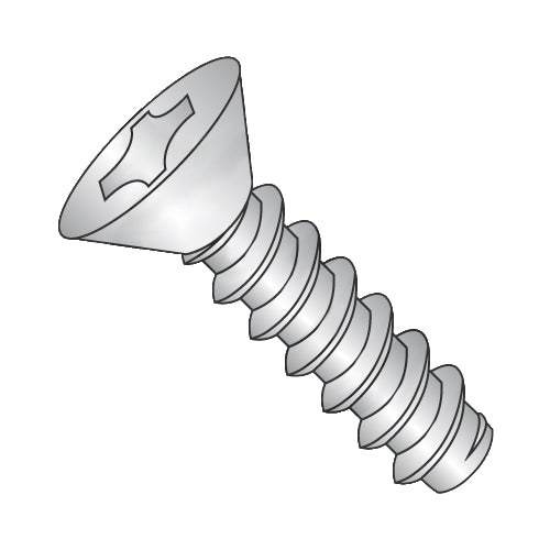 10-16 x 1 Phillips Flat Self Tapping Screw Type B Fully Threaded 18-8 Stainless Steel-Bolt Demon