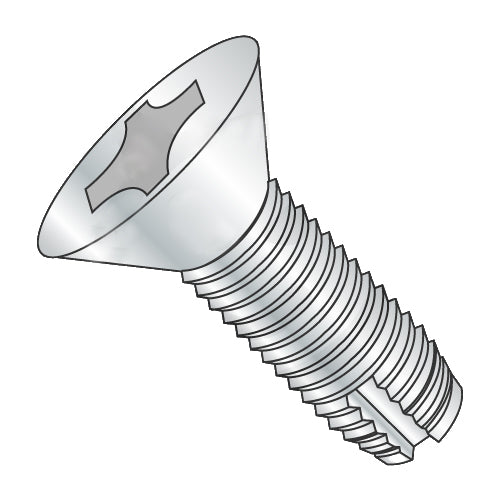 6-32 x 5/8 Phillips Flat Thread Cutting Screw Type 1 Fully Threaded Zinc-Bolt Demon