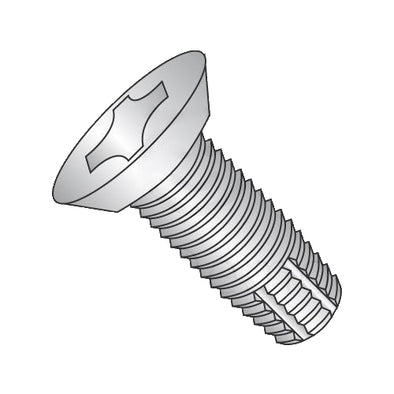 10-32 x 1/2 Phillips Flat Undercut Thread Cutting Screw Type F Fully Threaded 410 Stainless-Bolt Demon