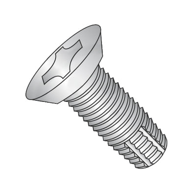 6-32 x 1/2 Phil Flat Undercut Thread Cutting Screw Type F Full Thread 18-8 Stainless Steel-Bolt Demon