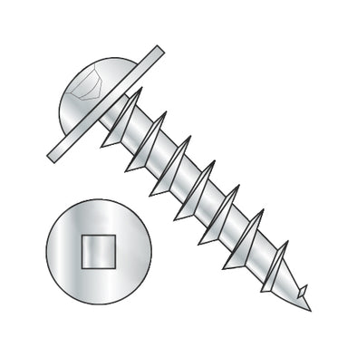 10-9 x 3/4 Square Drive Round Washer Head Deep Thread Wood Screw Full Thread Zinc-Bolt Demon