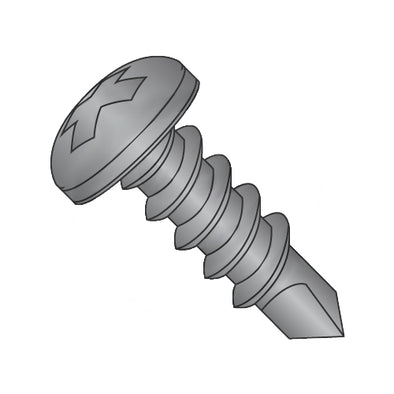 6-20 x 1 Phillips Pan Self Drilling Screw Full Thread Black Zinc-Bolt Demon