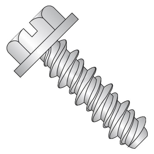 1/4-15 x 1 Slotted Indented Hex Washer High Low Fully Threaded 18-8 Stainless Steel-Bolt Demon