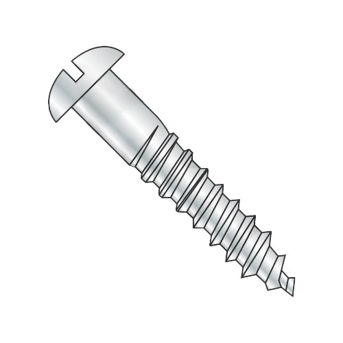 8-15 x 1 Slotted Round Full Body Wood Screw Zinc-Bolt Demon