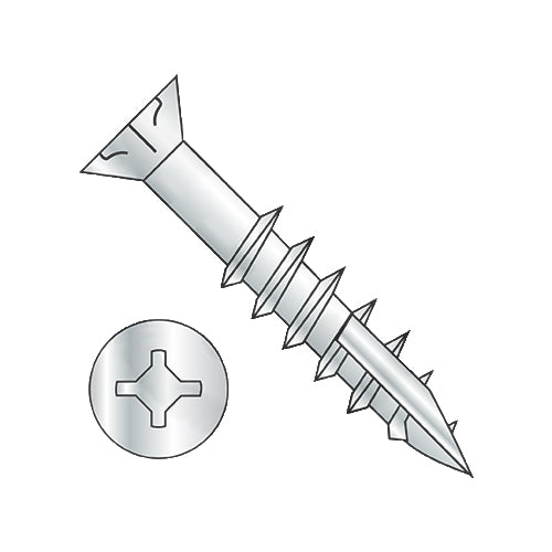 9-10 x 3 Square Phil #8Flat w/Nibs Deep Thread Wood Screw 2/3 Thread Type 17 Zinc-Bolt Demon