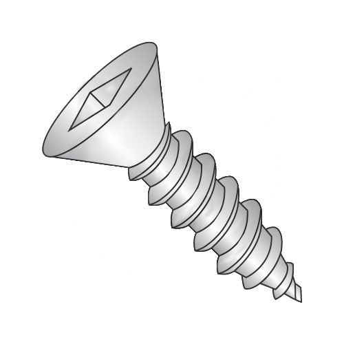 10-12 x 1 Square Flat Self Tapping Screw Type A Fully Threaded 18-8 Stainless Steel-Bolt Demon
