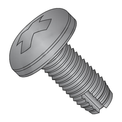 10-24 x 1/2 Phillips Pan Thread Cutting Screw Type 1 Fully Threaded Black Oxide-Bolt Demon