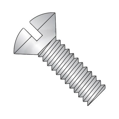6-32 x 1 Slotted Oval Machine Screw Fully Threaded 18-8 Stainless Steel-Bolt Demon