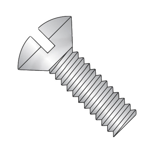 6-32 x 1 Slotted Oval Machine Screw Fully Threaded 18-8 Stainless Steel-Bolt Demon