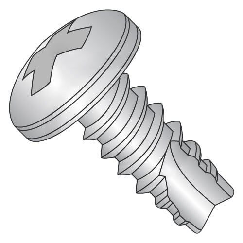 2-32 x 5/16 Phillips Pan Thread Cutting Screw Type 25 Fully Threaded 410 Stainless Steel-Bolt Demon