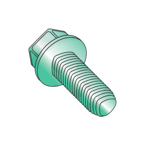 8-32 x 3/8 Ind Hex Washer Taptite Alternative Thread Roll Screw Fully Thrd Zinc Green Bake & Wax-Bolt Demon