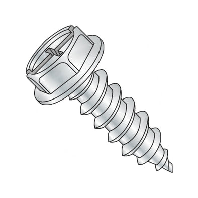 10-16 x 3/4 Combo (phil/slot) Ind Hexwasher Self Tapping Screw Type AB Full Thread Zinc-Bolt Demon