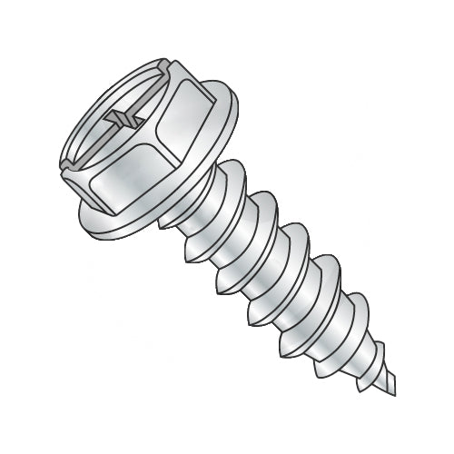 10-16 x 3/4 Combo (phil/slot) Ind Hexwasher Self Tapping Screw Type AB Full Thread Zinc-Bolt Demon