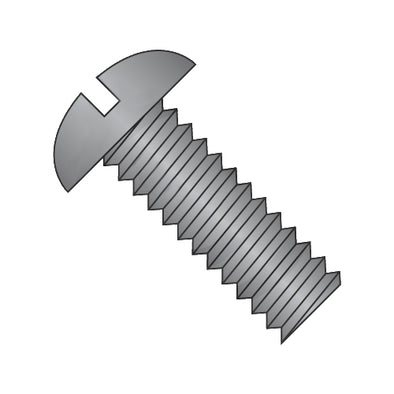 10-24 x 1/2 Slotted Round Machine Screw Fully Threaded Black Oxide-Bolt Demon
