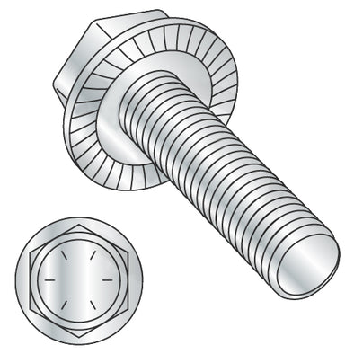 1/2-13 x 3/4 Serrated Hex Flanged Washer Full Thread Grade 8 w/Head Markings Zinc-Bolt Demon