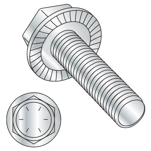 1/2-13 x 3/4 Serrated Hex Flanged Washer Full Thread Grade 8 w/Head Markings Zinc-Bolt Demon