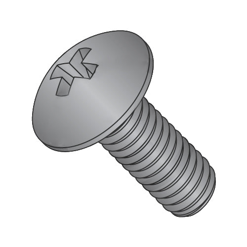 1/4-20 x 2 Phillips Full Contour Truss Machine Screw Fully Threaded Black Zinc-Bolt Demon