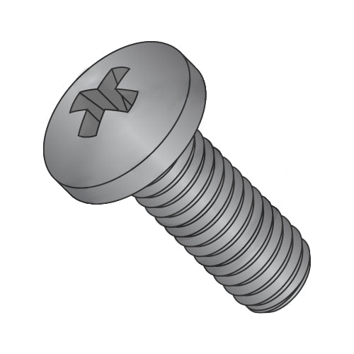 M5-0.8 x 30 DIN 7985A Metric Phillips Pan Machine Screw Full Thread Black Ox Oil-Bolt Demon
