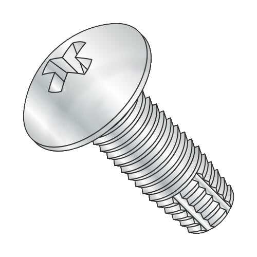1/4-20 x 2 1/2 Phillips Truss Thread Cutting Screw Type F Fully Threaded Zinc-Bolt Demon