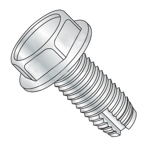 12-24 x 3/4 Unslotted Indented Hex Washer Thread Cutting Screw Type 1 Fully Threaded Zinc-Bolt Demon
