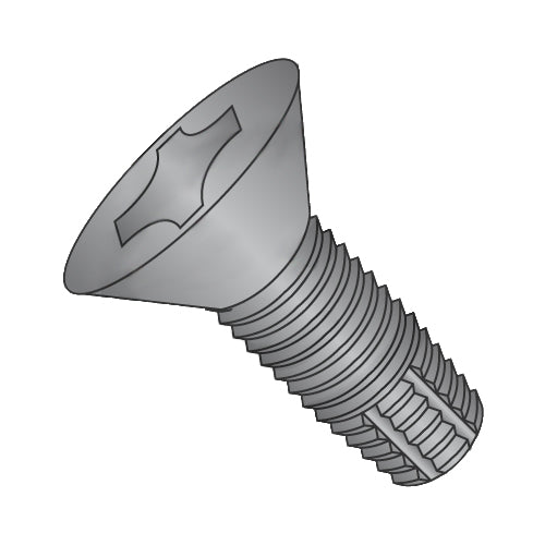 12-24 x 1/2 Phillips Flat Thread Cutting Screw Type F Fully Threaded Black Oxide-Bolt Demon