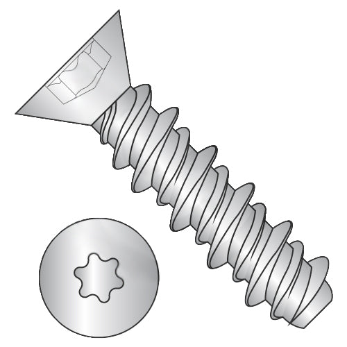 6-19 x 3/8 6-Lobe Flat High Low Screw Fully Threaded Zinc-Bolt Demon