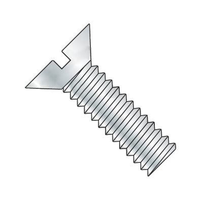 1/4-20 x 2 1/4 Slotted Flat Machine Screw Fully Threaded Zinc-Bolt Demon
