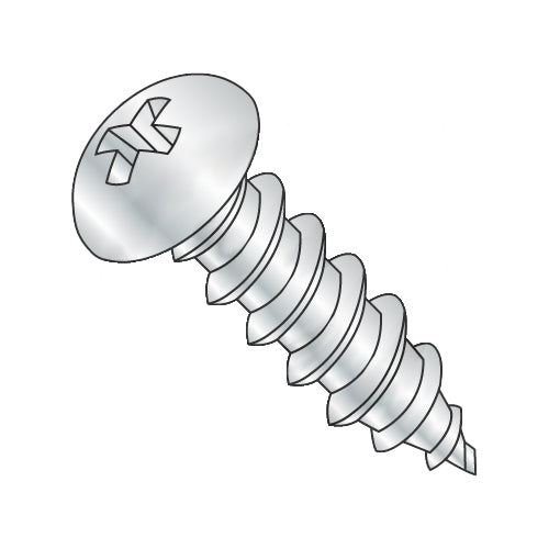 6-18 x 3/8 Phillips Round Self Tapping Screw Type A Fully Threaded Zinc-Bolt Demon